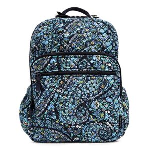 vera bradley women's cotton xl campus backpack, dreamer paisley - recycled cotton, one size