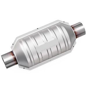 asoparts 2" universal catalytic converter, 2" inlet/outle cat converter with heat shield and o2 port