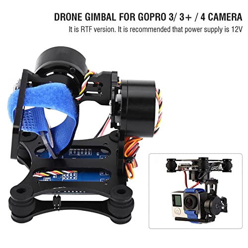 VGEBY RC Drone Accessories, Remote Control Drone Camera Gimbal Metal Brushless Gimbal Board BGC 2.2 for 3/3+ / 4 Camera RC Drone Quadcopter Part (Black) Drone Gimbal Mount Gimbal Drone