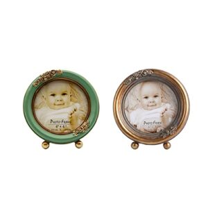 sikoo vintage picture frames 4x4 round picture frames antique circle mini photo frame,green&small picture frame mini round fframs ornate picture frames bronze gold