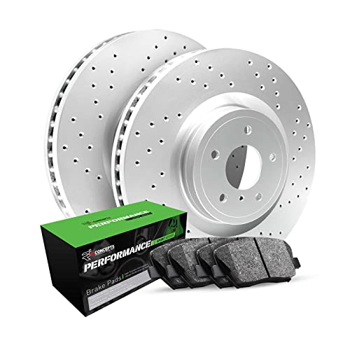 R1 Concepts Front Brakes and Rotors Kit |Front Brake Pads| Brake Rotors and Pads| Performance Sport Brake Pads and Rotors|fits 2003-2011 INFINITI FX35, FX45; Nissan Altima, Maxima, Murano