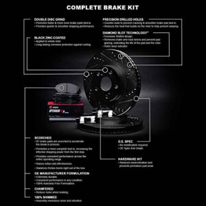 R1 Concepts Front Brakes and Rotors Kit |Front Brake Pads| Brake Rotors and Pads| Optimum OEp Brake Pads and Rotors| Hardware Kit|fits 2004-2012 Subaru Baja, Forester, Impreza, Legacy, Outback