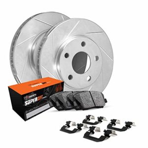 r1 concepts front brakes and rotors kit |front brake pads| brake rotors and pads| super duty brake pads and rotors| hardware kit|fits 1983-1994 ford aerostar, ranger; mazda b2300, b3000, b4000