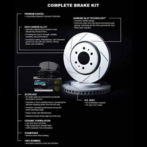 R1 Concepts Rear Brakes and Rotors Kit |Rear Brake Pads| Brake Rotors and Pads| Euro Ceramic Brake Pads and Rotors|fits 2008-2020 Subaru Impreza, WRX, WRX STI