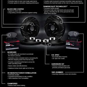 R1 Concepts Front Rear Brakes and Rotors Kit |Front Rear Brake Pads| Brake Rotors and Pads| Optimum OEp Brake Pads and Rotors| Hardware Kit WHUH2-76091