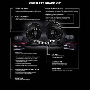 R1 Concepts Front Rear Brakes and Rotors Kit |Front Rear Brake Pads| Brake Rotors and Pads| Optimum OEp Brake Pads and Rotors| Hardware Kit WHUH2-76091