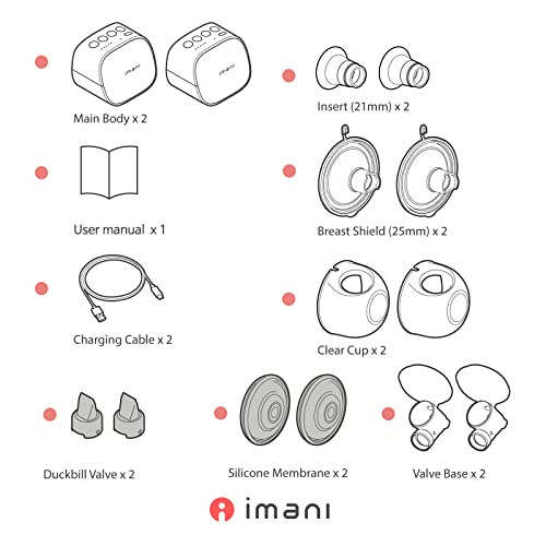 Legendairy Milk Imani i2 Wearable Electric Breast Pump Hands Free - Cordless, Wireless Complete Duo Kit - 25mm Flange, 21mm Insert and 7oz Capacity - Long Battery Life, Auto Shut-Off - FSA/HSA