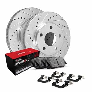 r1 concepts rear brakes and rotors kit |rear brake pads| brake rotors and pads| optimum oep brake pads and rotors| hardware kit|fits 2009-2016 hyundai elantra, tucson; kia sportage