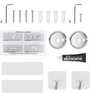 towel bar replace parts - 4 screw +4 anchors + 2 base plate +hexagonal wrench +glue for wall mount towel bar replacement