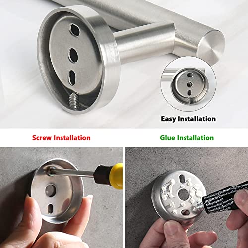 Towel Bar Replace Parts - 4 Screw +4 Anchors + 2 Base Plate +Hexagonal Wrench +Glue for Wall Mount Towel Bar Replacement