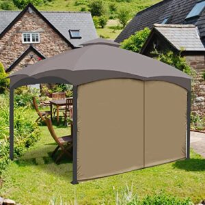 Warmally Gazebo Replacement Privacy Curtain, 10'x12' Side Wall Universal Replacement Curtain, Pavilion Screen Wall for Patio, Garden, Deck, Lawn (One Side Only, Khaki)