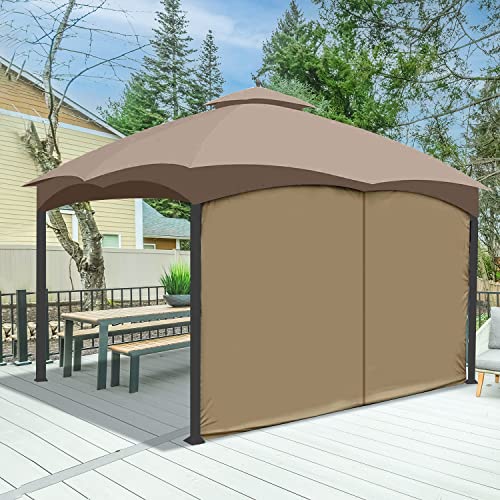 Warmally Gazebo Replacement Privacy Curtain, 10'x12' Side Wall Universal Replacement Curtain, Pavilion Screen Wall for Patio, Garden, Deck, Lawn (One Side Only, Khaki)
