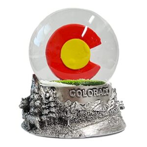 colorado snow globe state flag and scene on base 3.5 inches tall