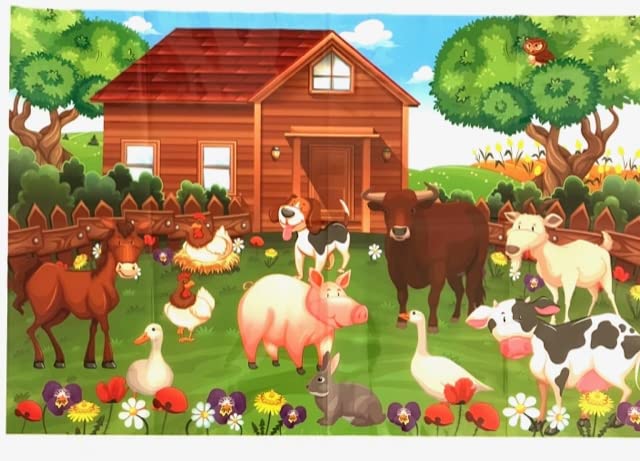 Kadazzel Disposable Place Mats, 40 Fun Farm Animal Disposable Sanitary Baby Toddler Sticky Mat