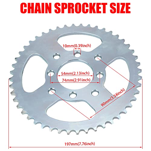 GREHUA Rear Sprocket Drum Brake Hub Adapter 1" Bore 1/4" Keyway with 40 41 420 Chain 48T Drive Sprocket Kit for Predator 212cc 196cc 6.5hp Dune Buggy Drift Trike Heavy Duty Go Kart Cart Parts Racing