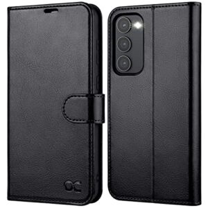 ocase compatible with galaxy s23 5g wallet case, pu leather flip folio case with card holders rfid blocking kickstand [shockproof tpu inner shell] phone cover 6.1 inch (2023) - black