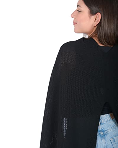 Breathable Nursing Cover for Breastfeeding | Ponchy by Gold Mamas | 5 in 1 Nursing Poncho | Baby Registry Essentials | Black