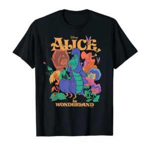 Disney Alice in Wonderland Caterpillar and Flowers Vintage T-Shirt