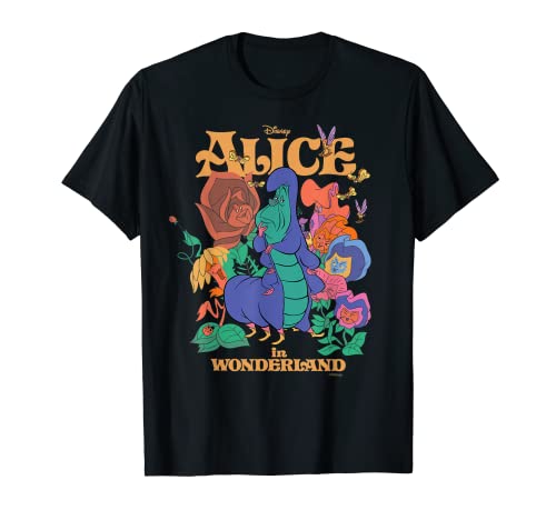 Disney Alice in Wonderland Caterpillar and Flowers Vintage T-Shirt