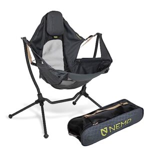 nemo stargaze reclining camp chair | luxury recliner for maximum camping comfort and stargazing (2023), black pearl