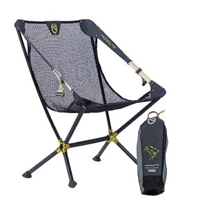 nemo moonlite reclining camp chair | portable backpacking and camping chair with adjustable and foldable options, black pearl