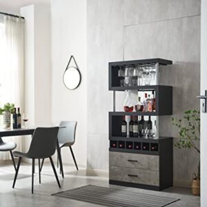 Home Source Jill Zarin Contemporary Bar Cabinet Black