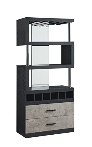 Home Source Jill Zarin Contemporary Bar Cabinet Black