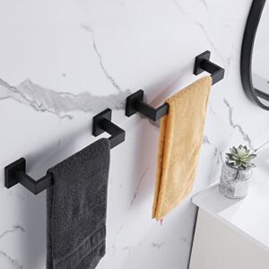 2 Pieces Bath Shower Towel Bars LANC Matte Black 12-Inch Bathroom Double Towel Racks Kitchen Hand Towel Holders Stainless Steel Wall Mount Toilet Towel Hanger Rods,A8804-3MB