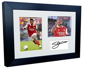 2022/23 gabriel jesus arsenal triple autographed signed 12x8 a4 photo photograph picture frame football soccer poster gift