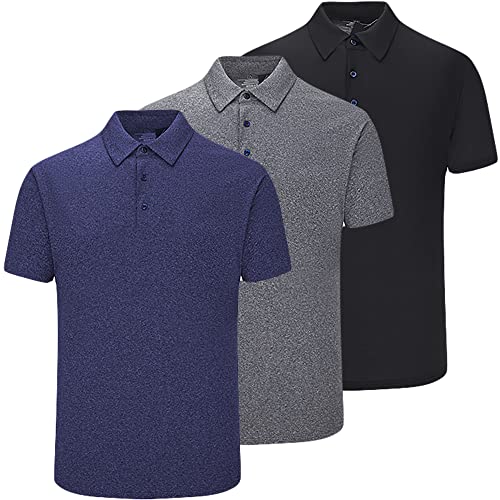 3 Pack Polo Shirts for Men Dry Fit Performance Short Sleeve Golf Polo Shirts (as1, Alpha, x_l, Regular, Regular, A01)