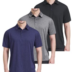 3 Pack Polo Shirts for Men Dry Fit Performance Short Sleeve Golf Polo Shirts (as1, Alpha, x_l, Regular, Regular, A01)