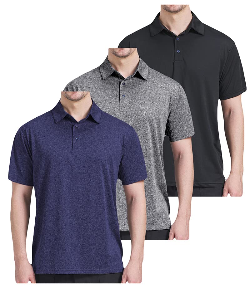 3 Pack Polo Shirts for Men Dry Fit Performance Short Sleeve Golf Polo Shirts (as1, Alpha, x_l, Regular, Regular, A01)