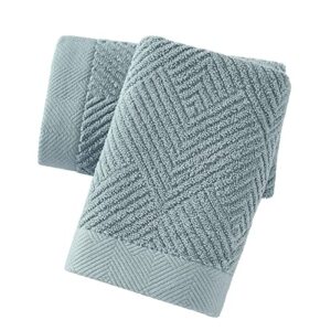 sense gnosis sage green hand towel set of 2 striped weave 100% cotton super soft highly absorbent summer hand towels for bathroom 13x 29 inch