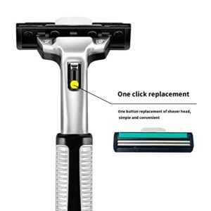 Razors for men Shaving,2-Blade mens Razor Includes 1 Handles and 30 Replaceable razor head, Non-Slip Travel Carry Shaver for men Pack