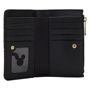 Loungefly Disney Mickey Constellation All Over Print Glow in the Dark Flap Polyurethane Wallet, Bifold