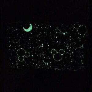 Loungefly Disney Mickey Constellation All Over Print Glow in the Dark Flap Polyurethane Wallet, Bifold