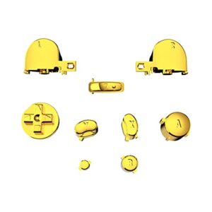 eXtremeRate Chrome Gold Repair ABXY D-pad Z L R Keys for Nintendo Gamecube Controller, DIY Replacement Full Set Buttons Thumbsticks & Tools for Nintendo Gamecube Controller - Controller NOT Included