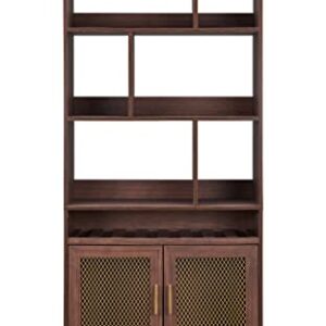 Home Source Contemporary Home Bar Shelf Walnut