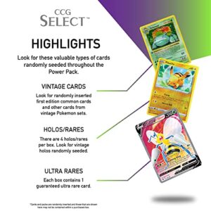 CCG Select | Power Pack | 50+ Cards | 4 Holos or Rares | 1 Ultra Rare | Fully Compatible with Pokemon