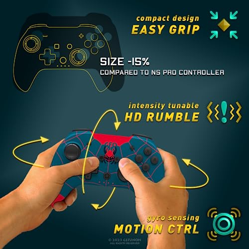 Gefunon Switch Controller, Wireless Controller Compatible with Nintendo Switch/Lite/OLED, Miles TheEnd Edition Game Control with Turbo, Motion Control, HD Rumble