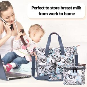 Teamoy Breast Pump Bag with Cooler Bag, Breast Pump Storage Tote with Laptop Sleeve (Up to 14") for Working Moms, Compatible with Spectra S1,S2, Medela, Dandelion(Bag ONLY)