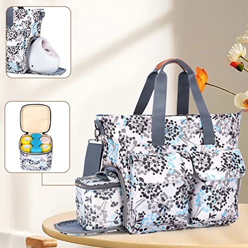 Teamoy Breast Pump Bag with Cooler Bag, Breast Pump Storage Tote with Laptop Sleeve (Up to 14") for Working Moms, Compatible with Spectra S1,S2, Medela, Dandelion(Bag ONLY)