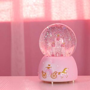 Musical Castle Snow Globes Gift Glittering Snow House Music Boxes Automatic Snowfall Rotating Crystal Balls with Color Changing LED Lights for Girls Women Christmas Birthday