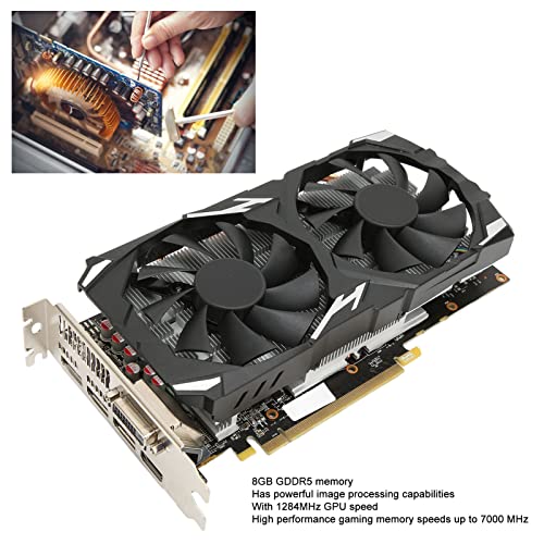 AMD Radeon RX 580 8GB GDDR5 256bit Gaming Graphics Card 8K 7000MHz 16 PCI Express 3.0 Video Card with Dual Cooling Fans, DP/HDML/DVI (2048SP Versions)