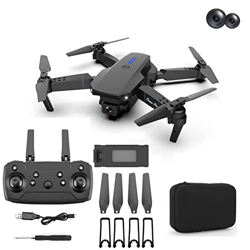 Drone with 1080P Dual HD Camera, Upgradded RC Quadcopter, WiFi FPV RC Drone for Beginners, Live Video HD RC Aircraft, Intelligent Obstacle Avoidance, Control Toy for Boy Girl Gift (Black)