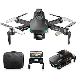 new drone pro obstacle avoidance gps drone with 4k eis camera for adults beginner professional foldable fpv rc quadcopter with brushless motor, auto return home, selfie, follow me, waypoints fly , circle fly, auto hover, headless mode with carrycase (gd93