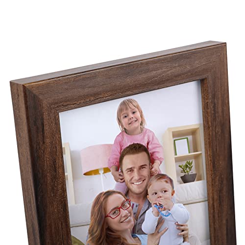 Giftgarden 5x7 Picture Frame Brown Set of 12, Multi Rustic Walnut Wood-Color 5 by 7 Photo Frames Bulk for Wall or Tabletop Display