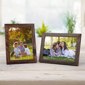 Giftgarden 5x7 Picture Frame Brown Set of 12, Multi Rustic Walnut Wood-Color 5 by 7 Photo Frames Bulk for Wall or Tabletop Display