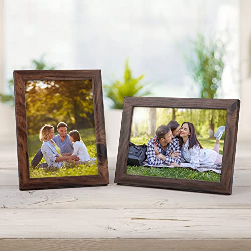 Giftgarden 5x7 Picture Frame Brown Set of 12, Multi Rustic Walnut Wood-Color 5 by 7 Photo Frames Bulk for Wall or Tabletop Display