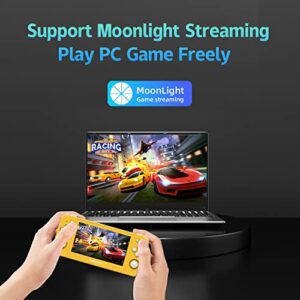 RG505 Handheld Game Console , Android 12 System Unisoc Tiger T618 CPU 4.95 Inch OLED Touch Screen with 128G TF Card 3172 Games Support 5G WiFi 5.0 Bluetooth (Yellow)